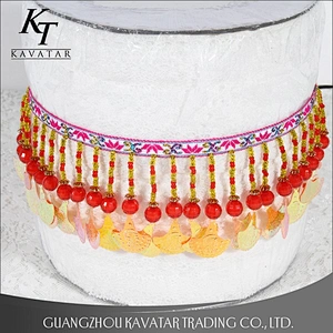 China Style Decorative Trim Multi color Plastic Beaded Fringes Trim Indian Home Decor Curtain Crafting