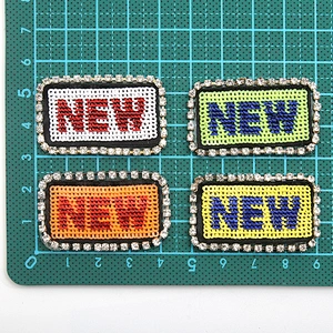 wholesale  designer badges patches cloth stickers Sew on for clothing accessories decoration 3D patch rhinestone sequin patch