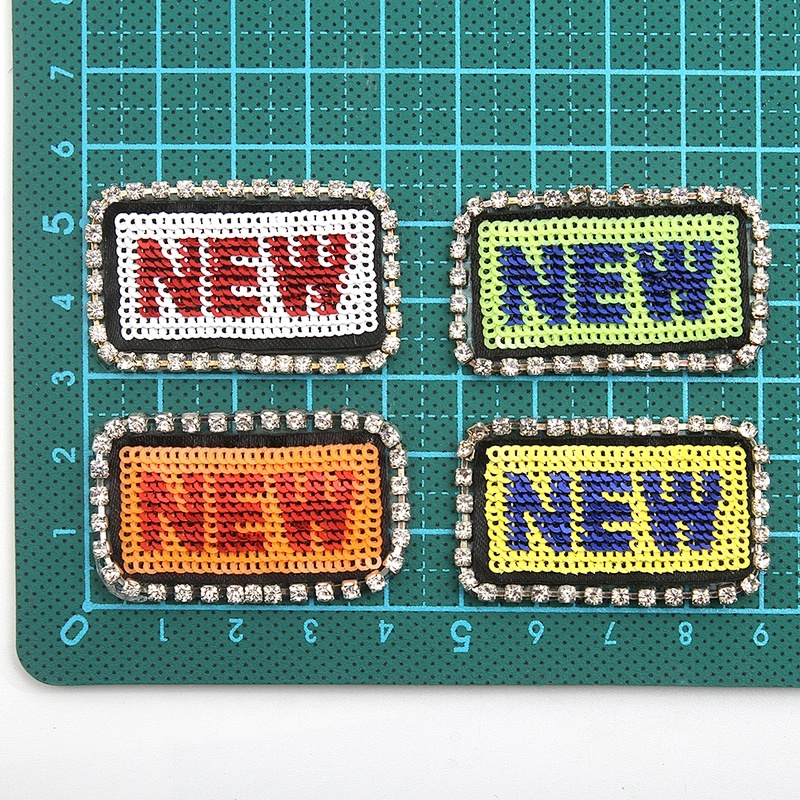 wholesale  designer badges patches cloth stickers Sew on for clothing accessories decoration 3D patch rhinestone sequin patch