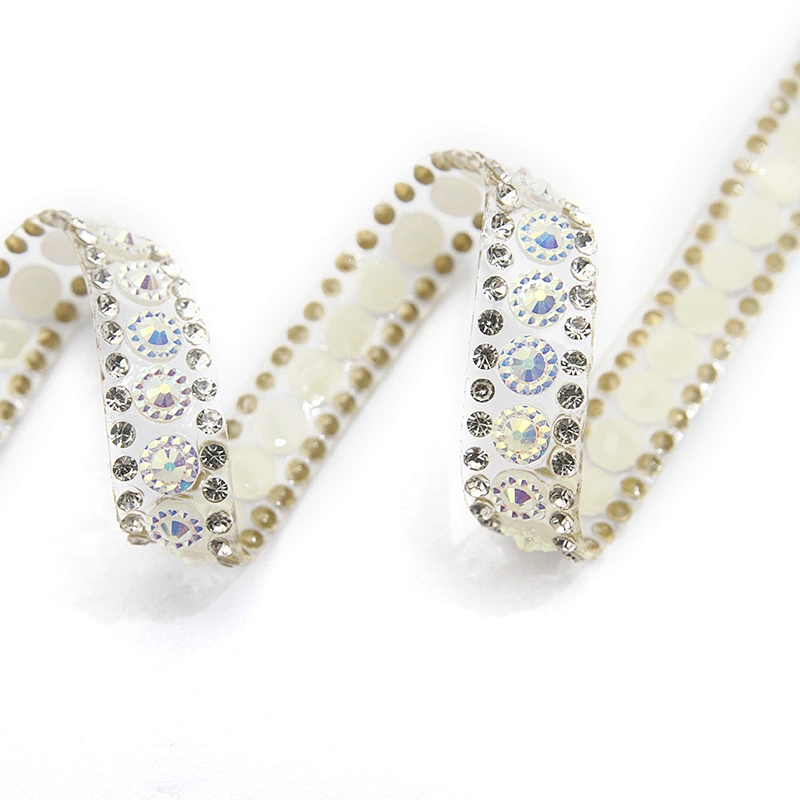 wholesale hot fix tape with rhinestone hot fix trimming chain glitter trim for DIY garment dresses Accessories