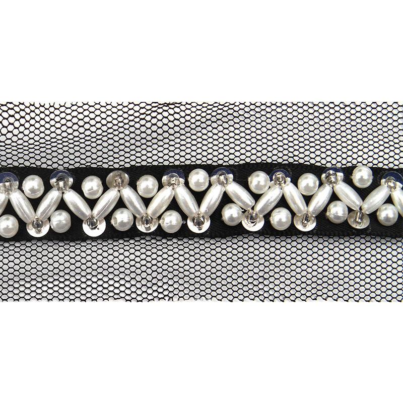 kavatar  wholesale new Handmade Bead lace Embroidered Tulle Trim wedding with Accessories Beads Crystals & Rhinestones