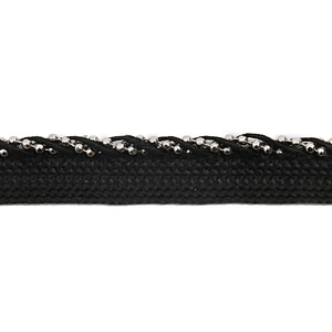 Wholesale Chain lace trim beaded 0.8 cm Sew-On lace trim Ribbons Lace trimmings for clothes  Accessories Polyester  Cotton