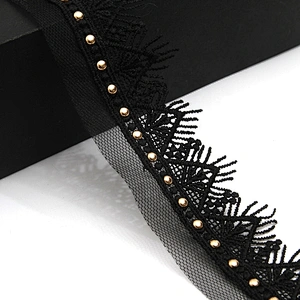 Wholesale 4.5cm Size Studs trim ribbon diy handmade costume dress sewing bead lace trim Design Rivets Trims