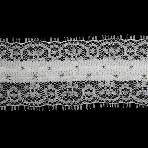 Wholesale Chain lace trim rhinestone 4 cm Sew-On lace trim Polyester net mesh Lace trimmings wedding for clothes  Accessories