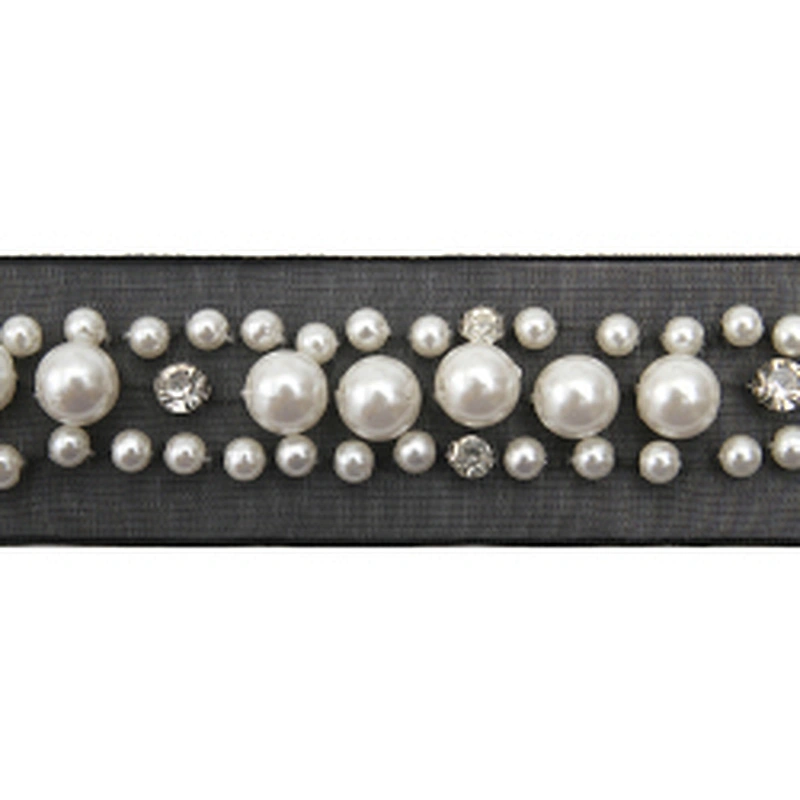 kavatar  wholesale new Handmade Bead lace Embroidered Tulle Trim wedding with Accessories Beads Crystals & Rhinestones