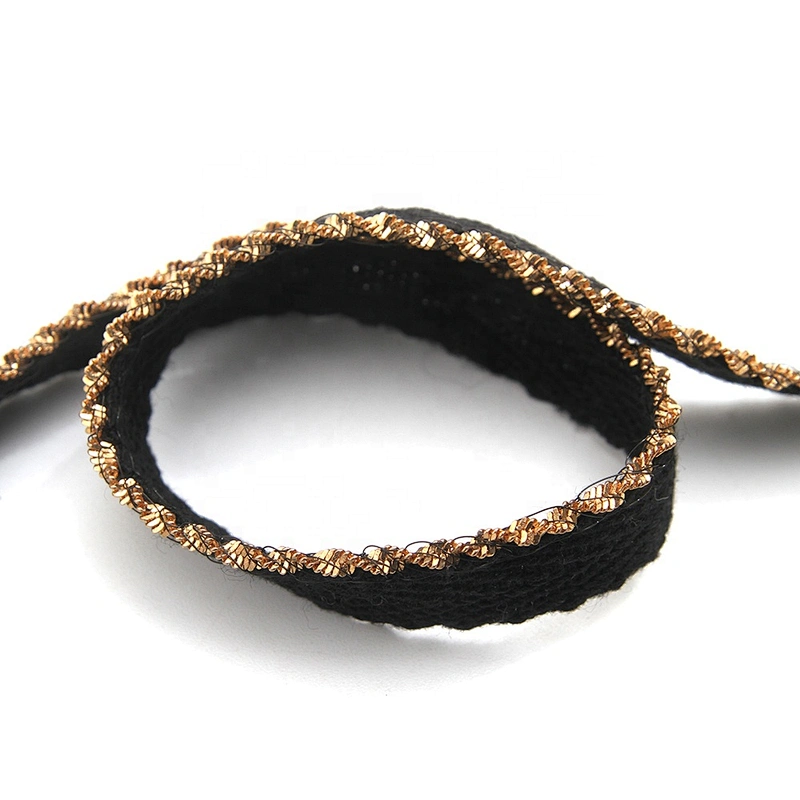Wholesale Chain lace trim sequins 1.2 cm Sew-On lace trim Polyester Lace trimmings for clothes  Accessories  Cotton