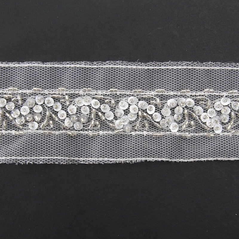Elegant bridal beaded wholesale Accessories rose gold fancy sequin bead handmade trimming
