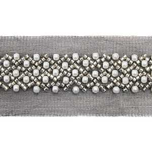 Wholesale Embroidery beaded lace trim 4.7 cm Mesh fabric lace trims beautiful Accessories for dress 3D wedding Designer
