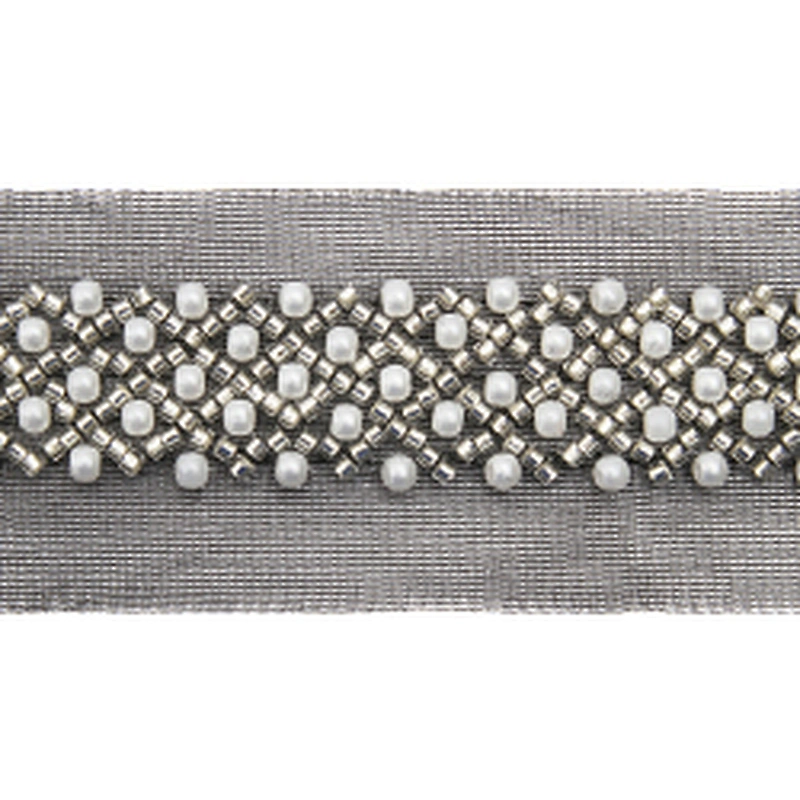 Wholesale Embroidery beaded lace trim 4.7 cm Mesh fabric lace trims beautiful Accessories for dress 3D wedding Designer
