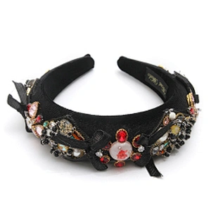 wholesale Hair Decoration Velour Crystal And Rhinestone Cup chain Decorated hair accessories Hairbands WOMEN HEADBAND