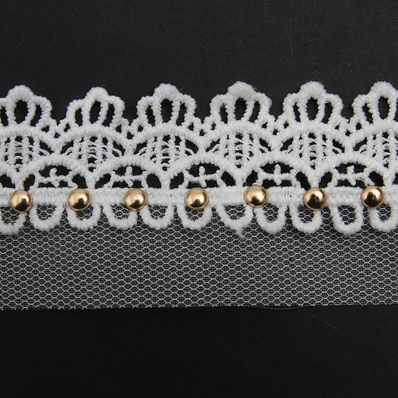 Wholesale 3.5cm Size Studs trim ribbon diy handmade costume dress sewing bead lace trim Design Rivets Trims