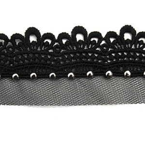 Wholesale 4cm Size Studs trim ribbon diy handmade costume dress sewing bead lace trim Design Rivets Trims