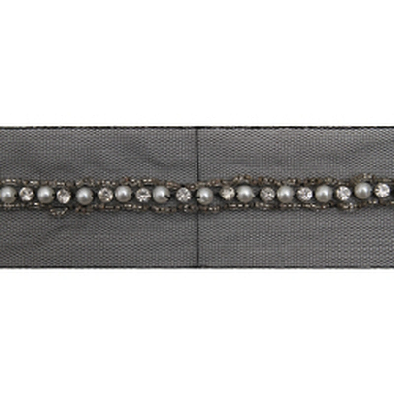 kavatar  wholesale new Handmade Bead lace Embroidered Tulle Trim wedding with Accessories Beads Rhinestones