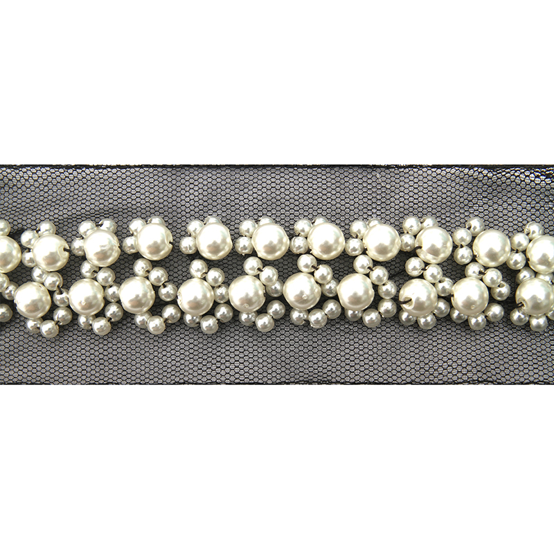 kavatar  wholesale new Handmade Bead lace Embroidered Tulle Trim wedding with Accessories Beads Crystals & Rhinestones