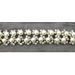 kavatar  wholesale new Handmade Bead lace Embroidered Tulle Trim wedding with Accessories Beads Crystals & Rhinestones