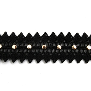 Wholesale 3cm Studs trim ribbon diy handmade costume dress sewing bead lace trim Design Rivets Trims