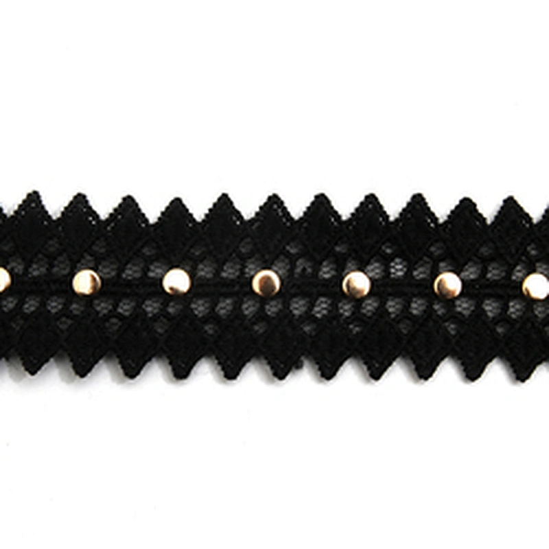 Wholesale 3cm Studs trim ribbon diy handmade costume dress sewing bead lace trim Design Rivets Trims
