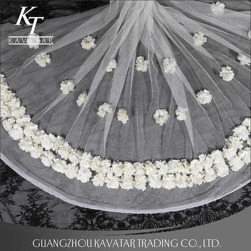 Kavatar Lace Organza Fabric White Flower Embroidery African lace fabric