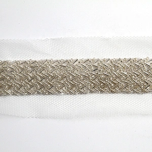 Wholesaleb elegance beaded pearl crystal trim by the yard for dresses