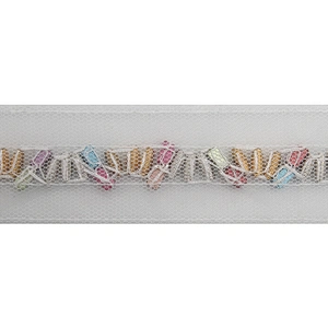 kavatar  wholesale new Handmade Bead lace Embroidered Tulle Trim wedding with Accessories Beads Rhinestones