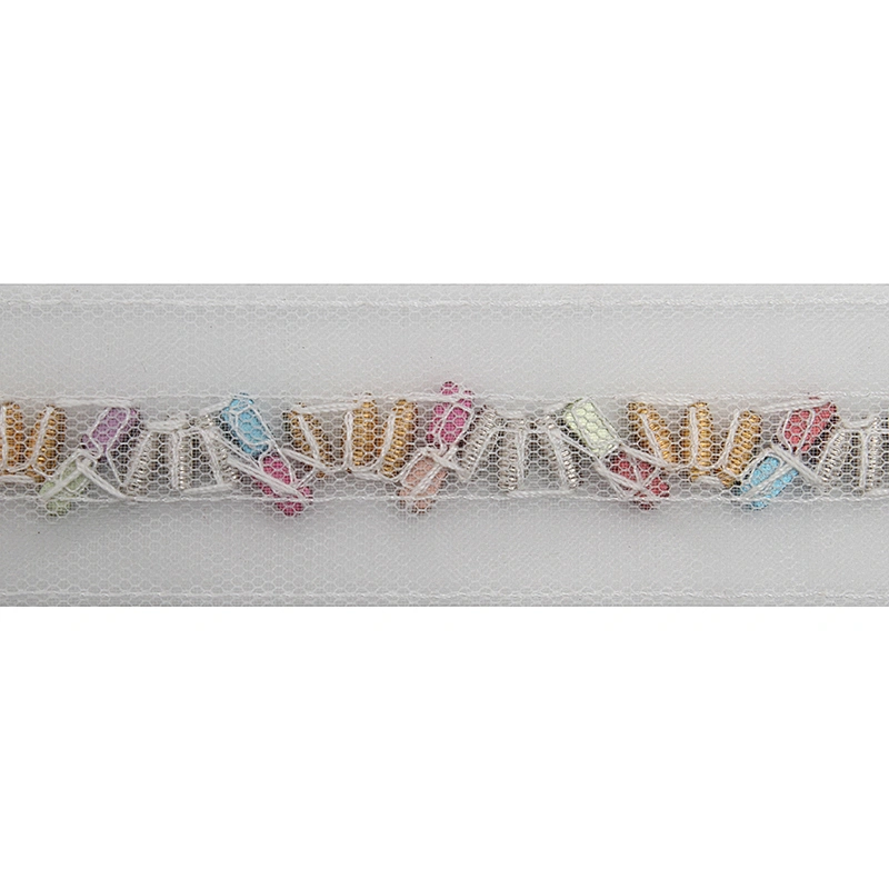kavatar  wholesale new Handmade Bead lace Embroidered Tulle Trim wedding with Accessories Beads Rhinestones