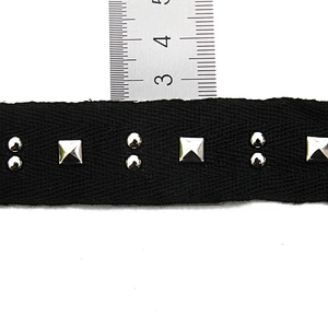 Wholesale 2.5cm Size Studs trim ribbon diy handmade costume dress sewing bead lace trim Design Rivets Trims