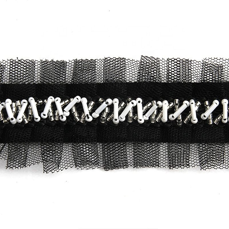 Kavatar beaded trim for wedding dress Wholesale Handmade Lace Trim