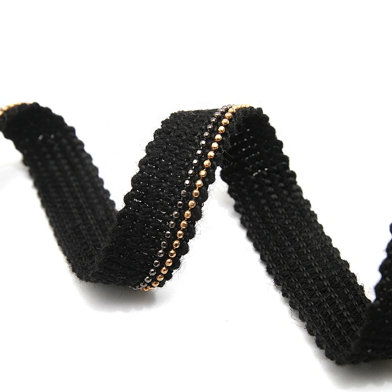 New wholesale Chain lace trim beaded 1.5 cm Sew-On  elastic lace trim Woven stretch lace trimmings for dresses