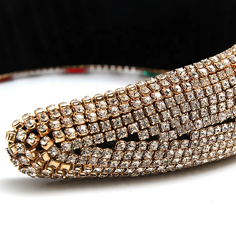 European and American cross-border rhinestone hair band sponge flannel creative fluffy fashion girl hair band hair band luxury