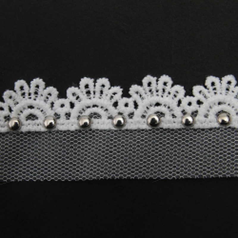 Wholesale 2.8cm Size Studs trim ribbon diy handmade costume dress sewing bead lace trim Design Rivets Trims