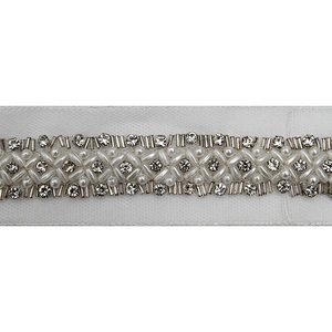 kavatar  wholesale new Handmade Bead lace Embroidered Tulle Trim wedding with Accessories Beads Rhinestones