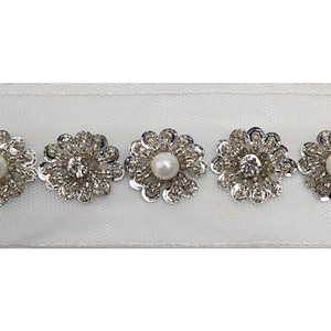 kavatar  wholesale new Handmade Bead lace Embroidered Tulle Trim wedding with Accessories Beads Crystals & Rhinestones