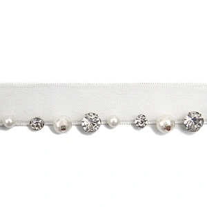 kavatar  wholesale new Handmade Bead lace Embroidered Tulle Trim wedding with Accessories Beads Crystals & Rhinestones
