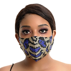 kavatar European and American Sequin tiger leopard print dust and haze proof fashion Maske  PM2.5 transfers