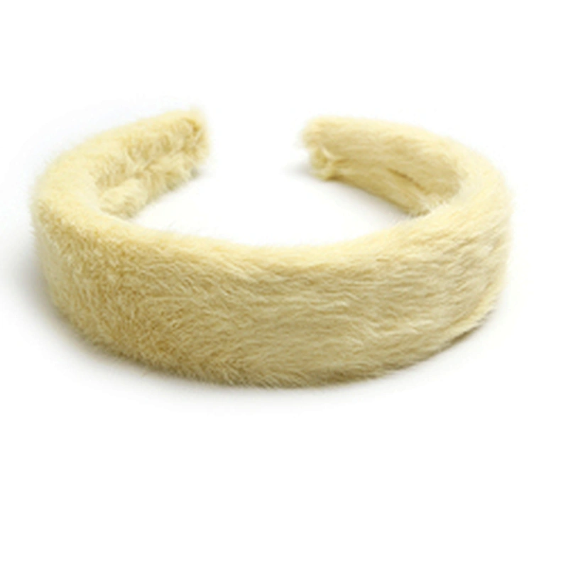 Factory sells colorful hair plush tie elastic creative fluffy fashion hair hoop woman hairband girls headbands fur headband