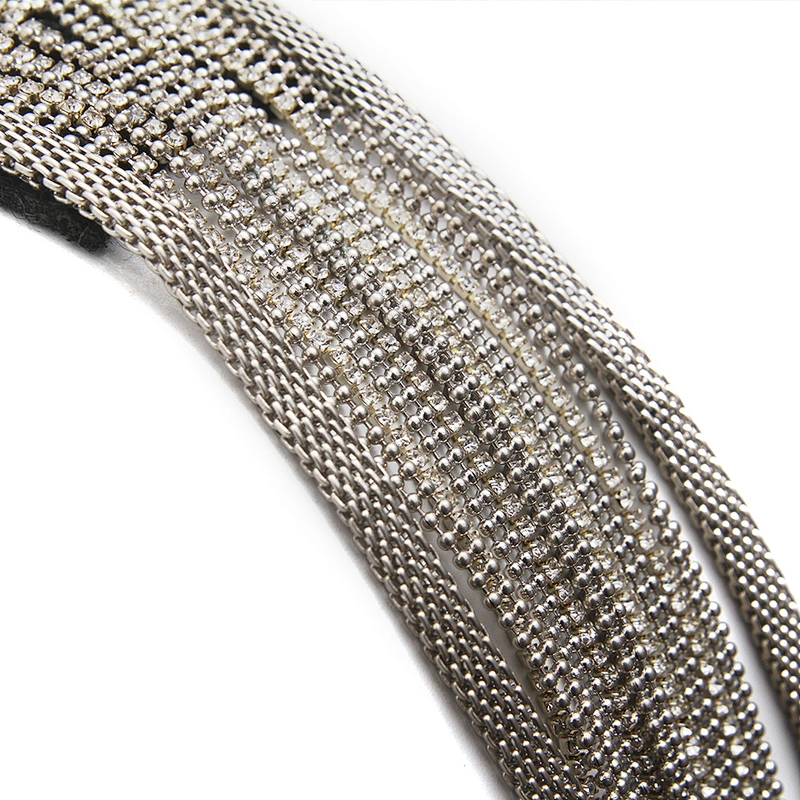 wholesale  designer badges cloth stickers Sew on for clothing accessories decoration 3D patch  rhinestone Metal Chain Tassel