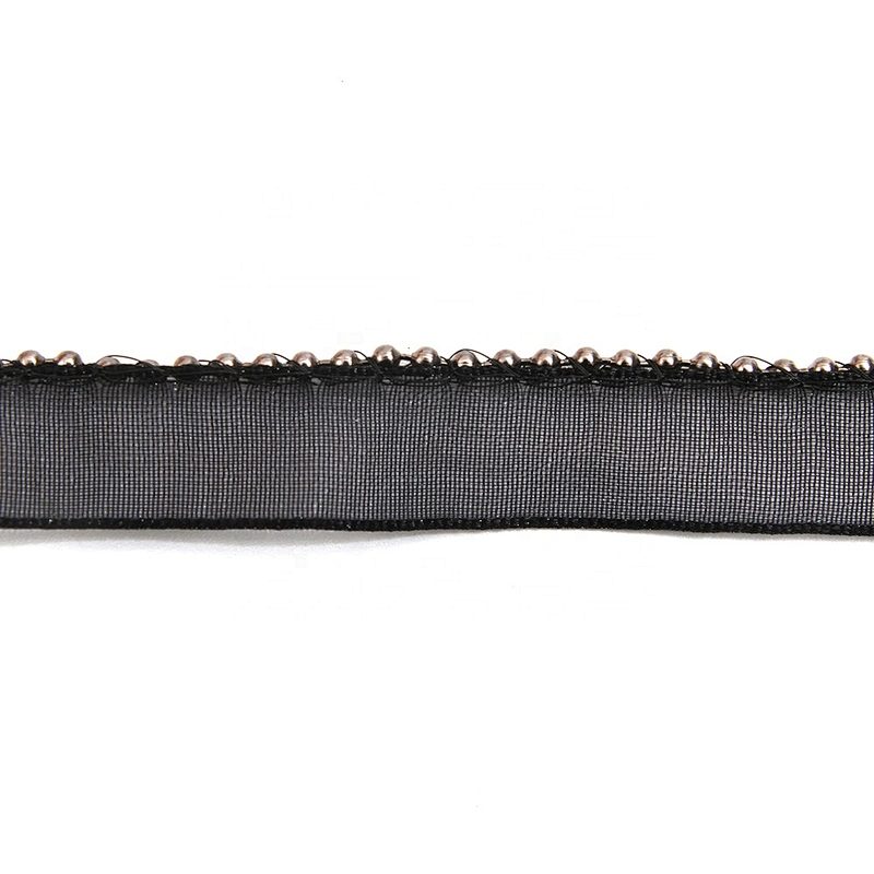 Wholesale Chain lace trim Beaded 1.3 cm Sew-On lace trim Polyester net mesh Lace trimmings for clothes  Accessories