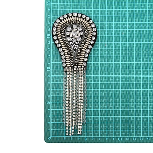 wholesale  designer badges cloth stickers Sew on for clothing accessories decoration 3D patch  rhinestone Metal Chain Tassel