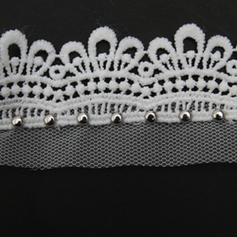 Wholesale 4cm Size Studs trim ribbon diy handmade costume dress sewing bead lace trim Design Rivets Trims