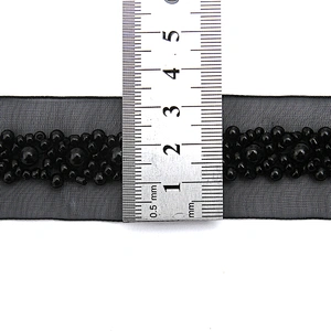 kavatar  wholesale new Handmade Bead lace Embroidered Tulle Trim wedding with Accessories Beads Crystals & Rhinestones