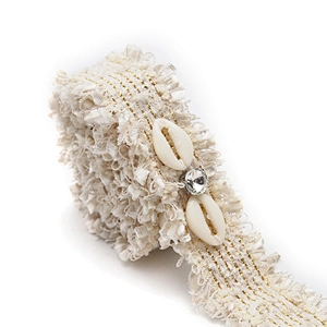 Shell shape Wholesale Personalized Multi lace trim pearl Embroidery Ribbon Cotton Ribbon trims and garment accessories