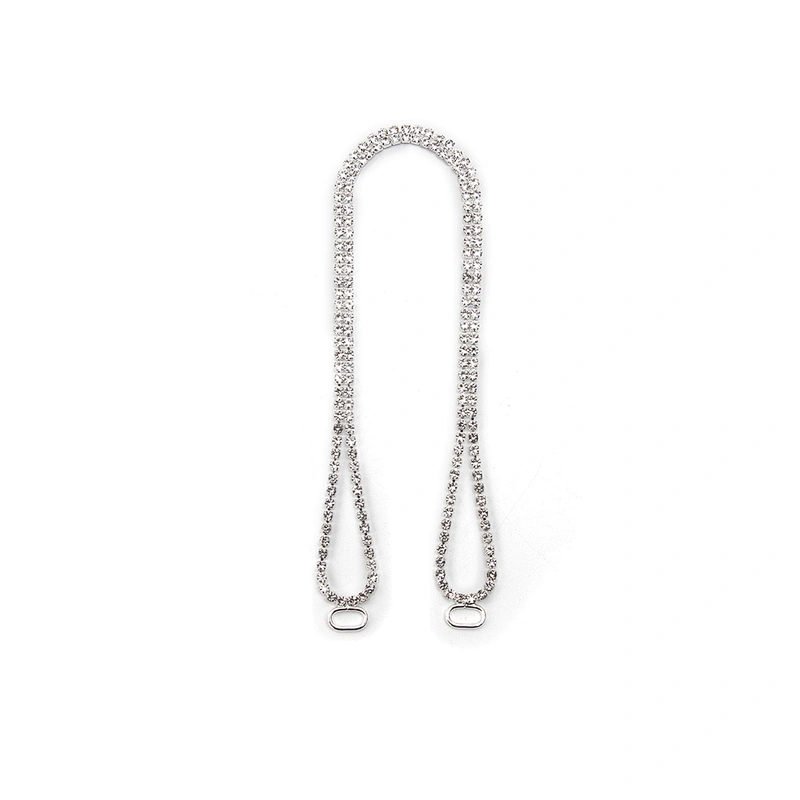 Wholesale Women Evening Party Dress Camisole  Plated tassel fringe alloy Rhinestone Chain Trim Bra Crystal Shoulder Strap