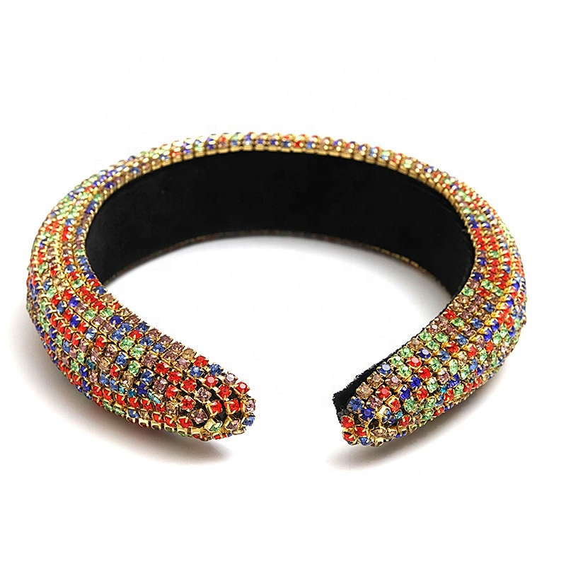 Spot supply rhinestone hair band elastic creative fluffy fashion girls  hair band ladies hair band baroque