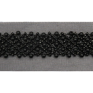 Wholesale Embroidery beaded lace trim 4.7 cm Mesh fabric lace trims beautiful Accessories for dress 3D wedding Designer