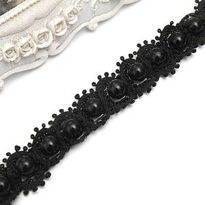 kavatar  wholesale new Handmade Bead lace Embroidered Tulle Trim wedding with Accessories Beads Crystals & Rhinestones