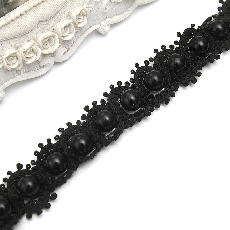kavatar  wholesale new Handmade Bead lace Embroidered Tulle Trim wedding with Accessories Beads Crystals & Rhinestones