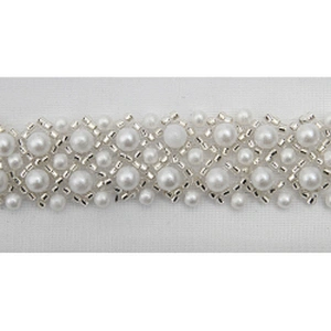 Wholesale Embroidery beaded lace trim 4.5 cm Mesh fabric lace trims beautiful Accessories for dress 3D wedding Designer