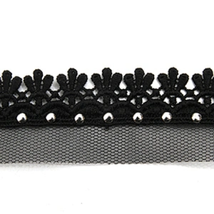 Wholesale 3.4cm Size Studs trim ribbon diy handmade costume dress sewing bead lace trim Design Rivets Trims