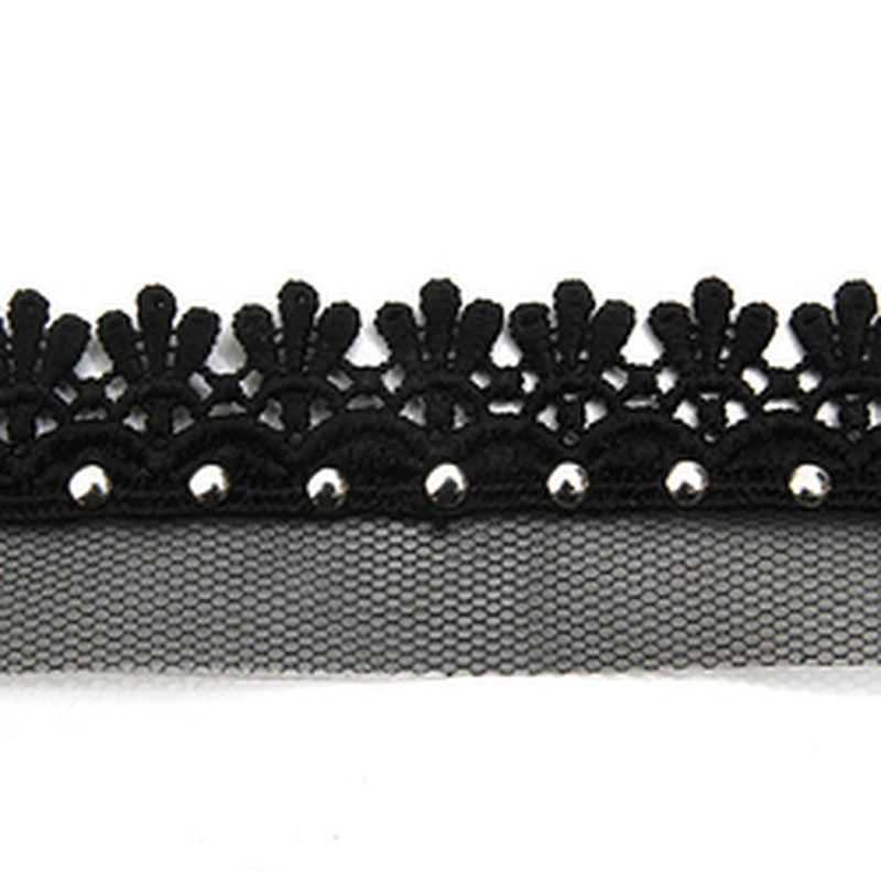 Wholesale 3.4cm Size Studs trim ribbon diy handmade costume dress sewing bead lace trim Design Rivets Trims