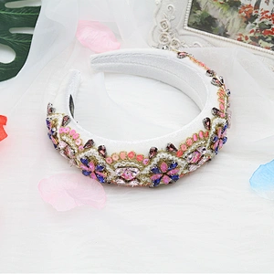 wholesale Hair Decoration Velour Crystal And Rhinestone Cup chain Decorated hair accessories Hairbands WOMEN HEADBAND